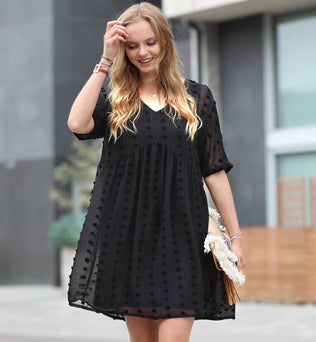 Babydoll V Neck Dress