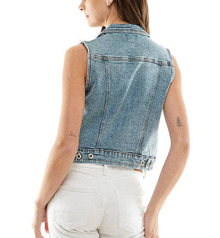 Luna-Ladies  Distressed  Denim Vest