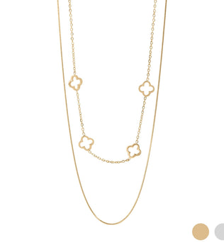 Clover Charm Layered Necklace