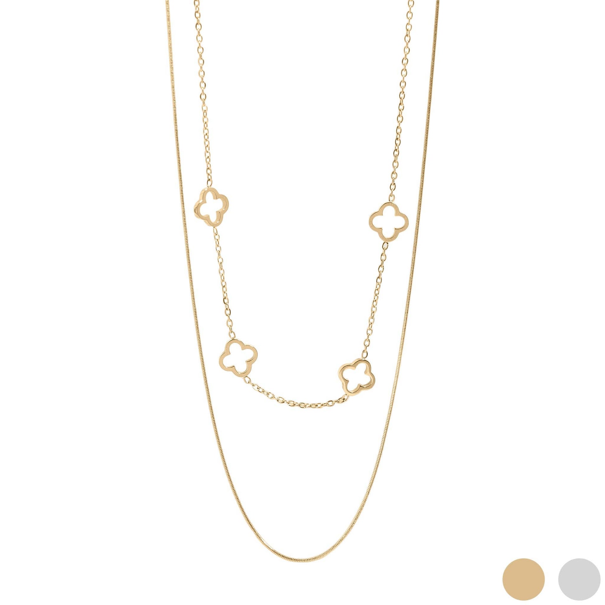 Clover Charm Layered Necklace