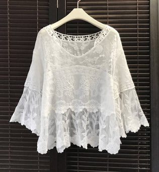 Flora - Bell Sleeve Pullover -one size