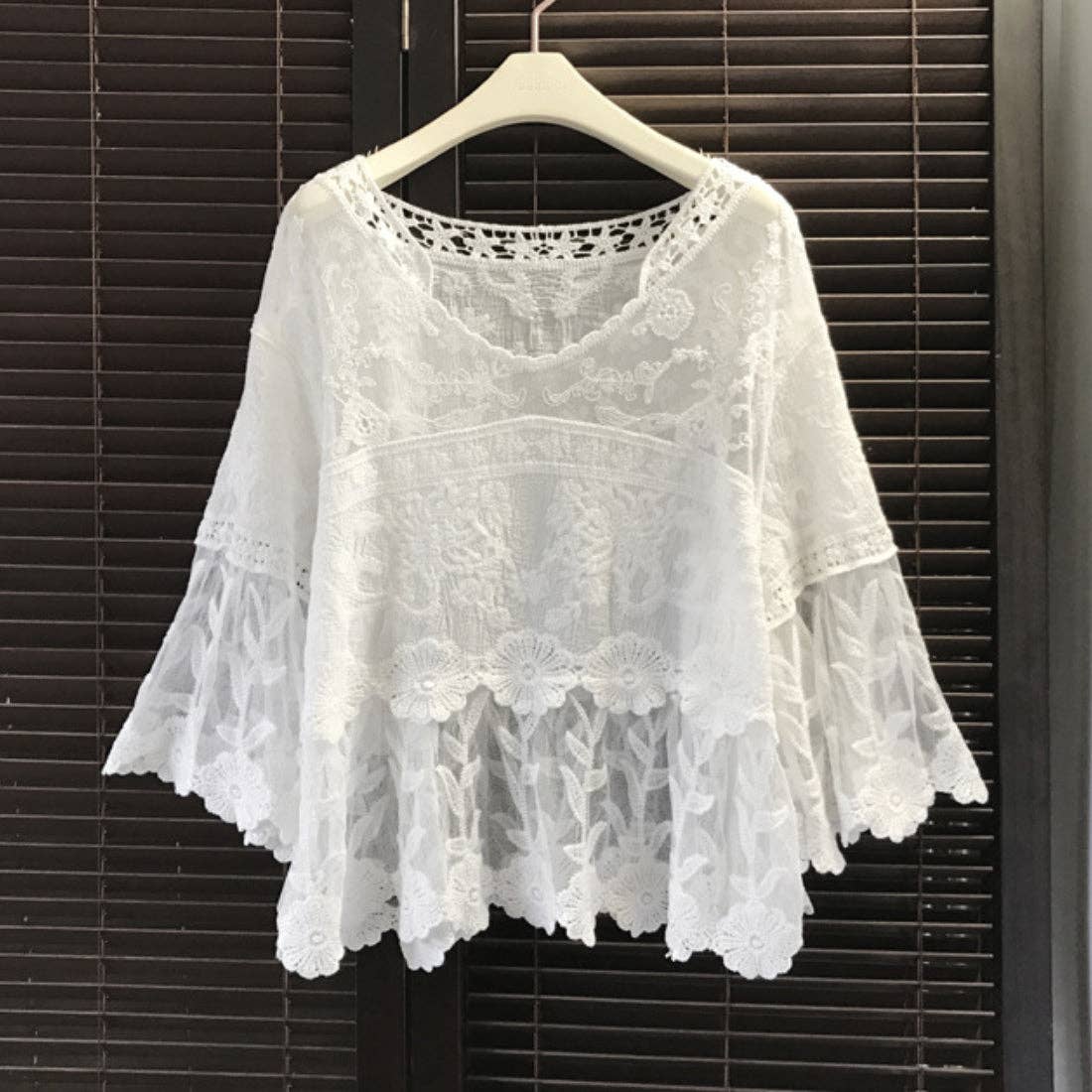 Flora - Bell Sleeve Pullover -one size