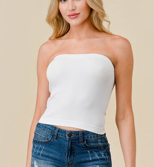 RIBBED LONG TUBE TOP