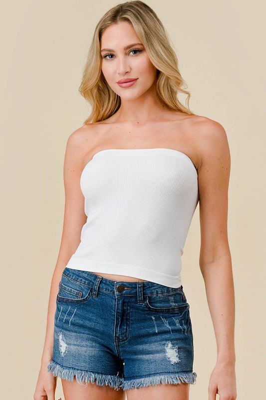 RIBBED LONG TUBE TOP