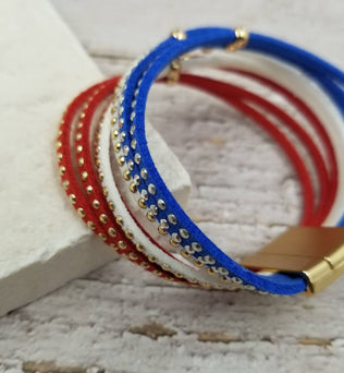 Liberty Patriotic Leather Magnetic Bracelet
