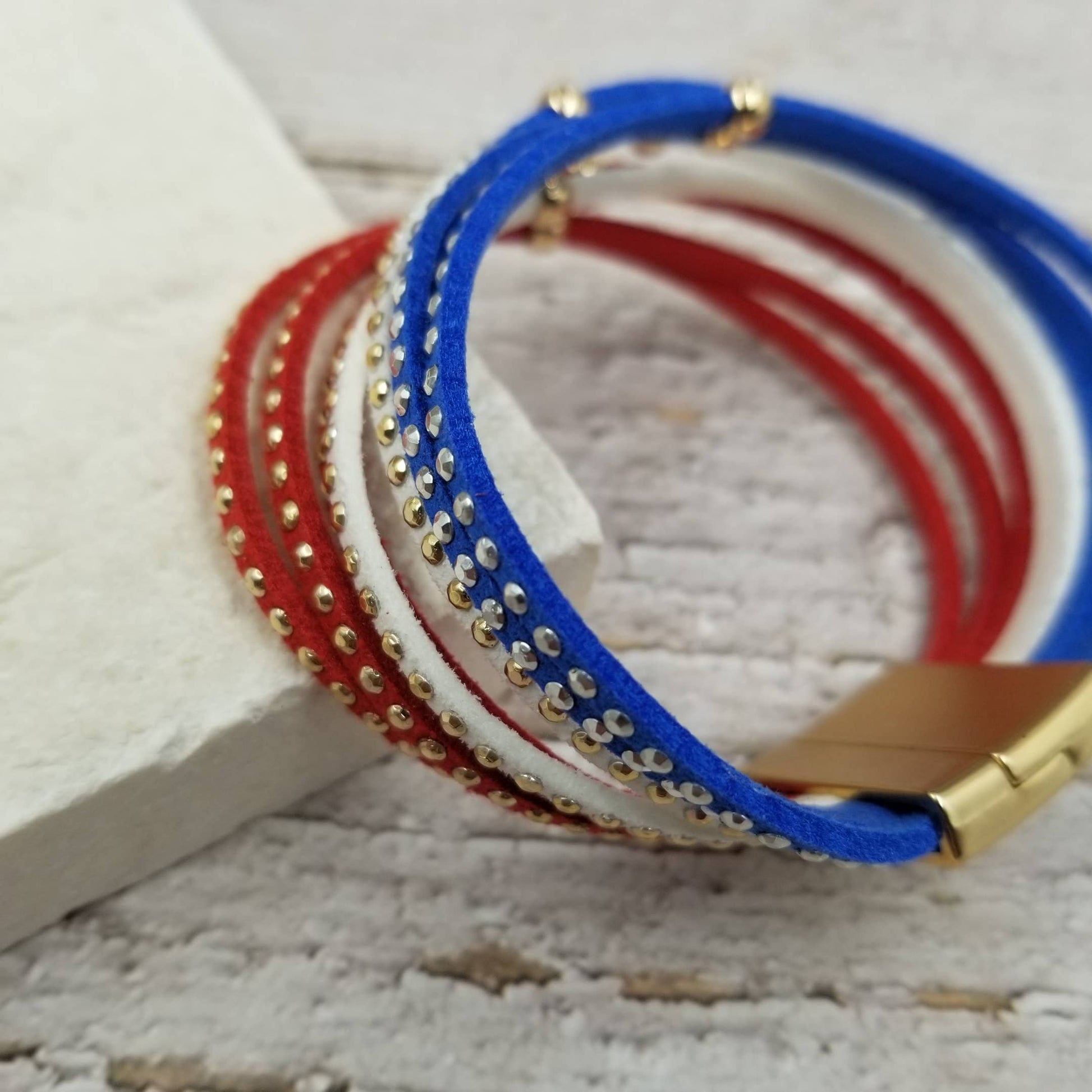 Liberty Patriotic Leather Magnetic Bracelet
