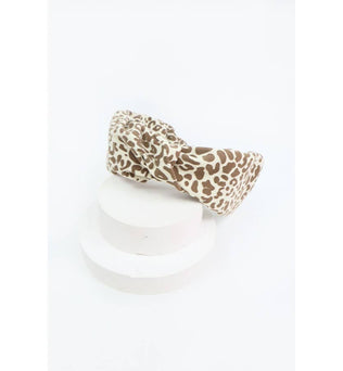 Betsy Wide Ruched Leopard Print Headband