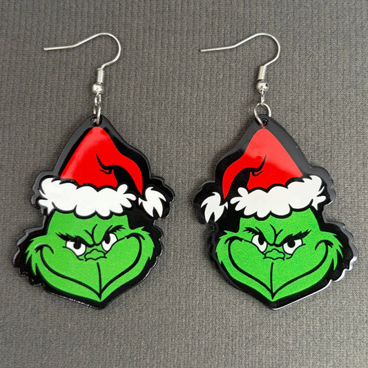 Grinch - Christmas Hat Dangle Earrings