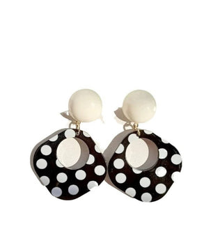 Tina - Polka Dot Statement Drop Earrings