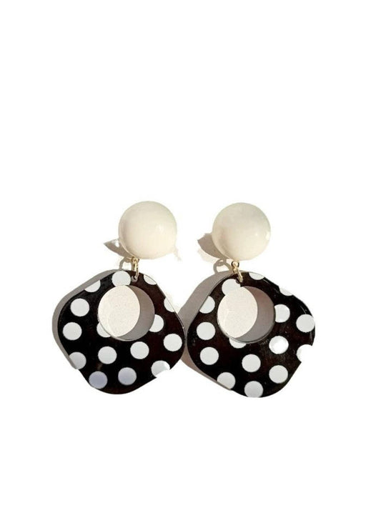 Tina - Polka Dot Statement Drop Earrings