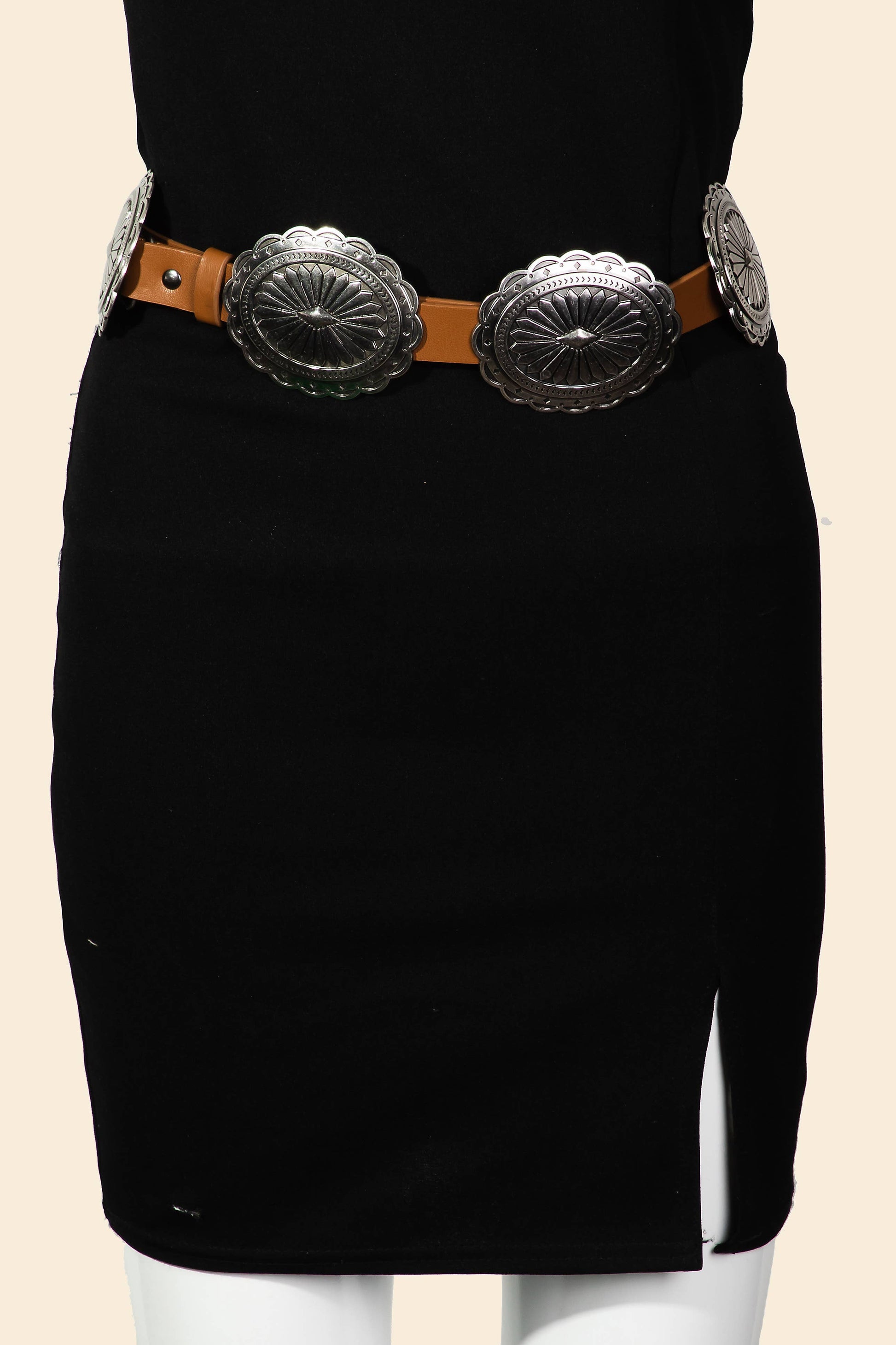 Jill-Large Concho Disc Western Belt
