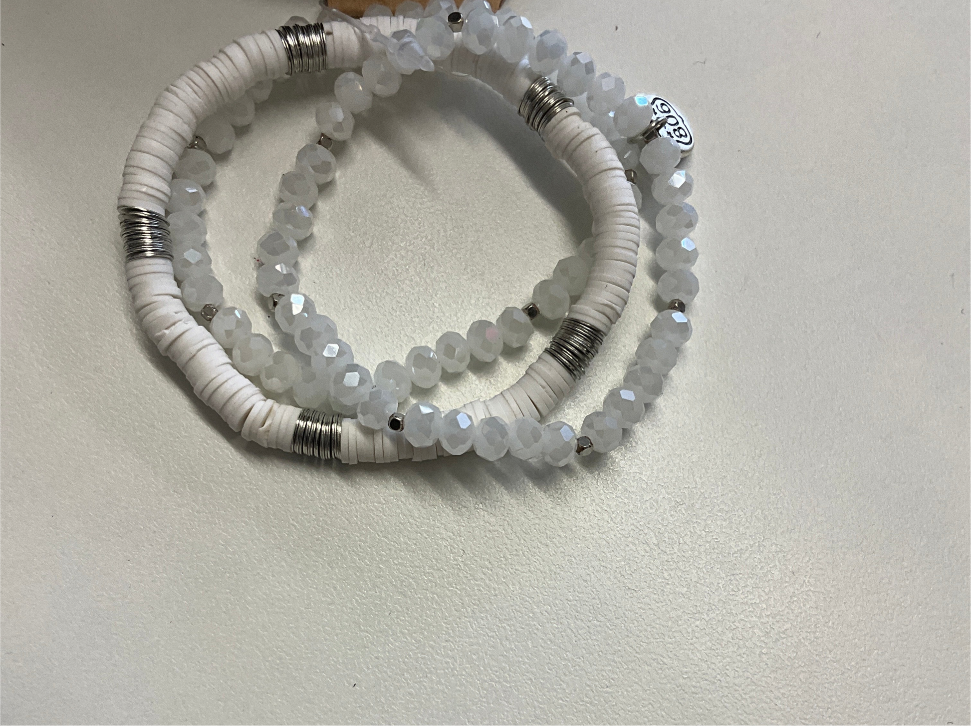 Pixie white stretch bracelets