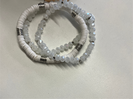 Pixie white stretch bracelets