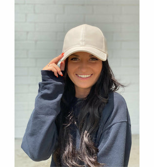 Faux Leather CC Ball Cap