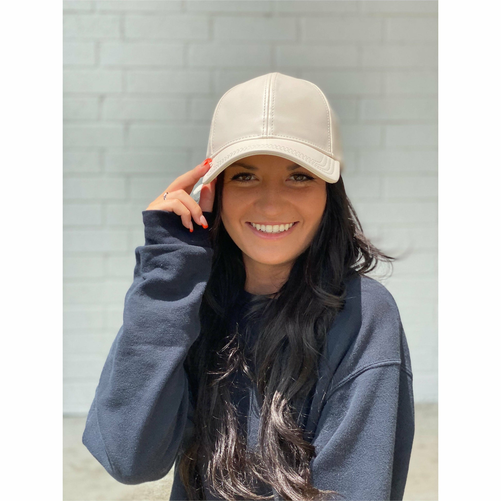 Faux Leather CC Ball Cap