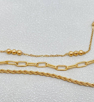 Sasha-18K Gold-plated Stainless Steel 3-layer Chain Necklace
