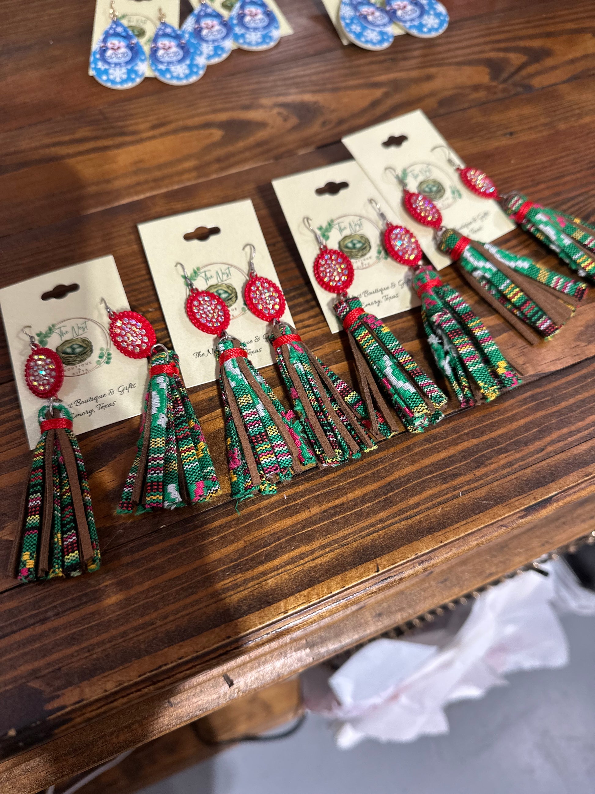Country Christmas earrings