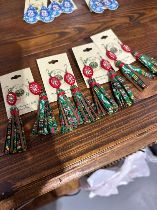 Country Christmas earrings
