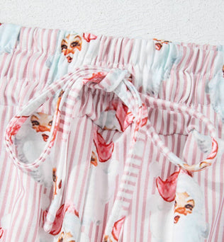 Santa Baby Striped Print Loose Fit Two Piece Lounge Set