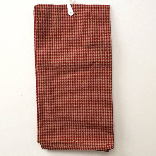 Tea Towel Red Small Check Kitchen Towel