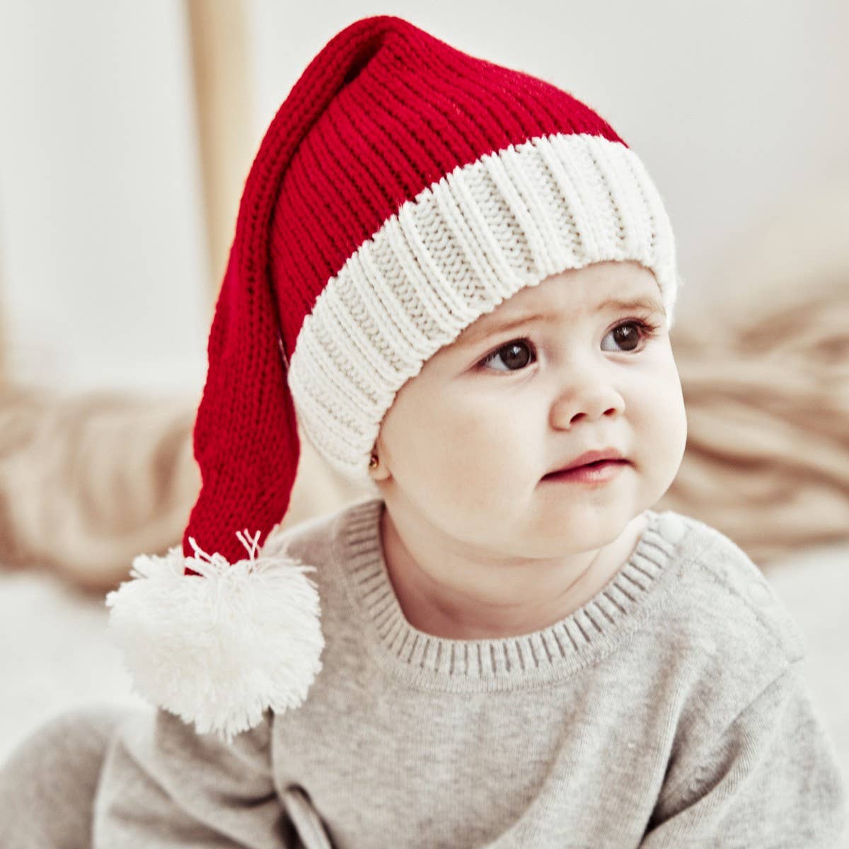 Mommy and Me-Christmas Single Ball Knit Hat Set