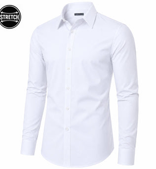 Frank- Men's Long Sleeve Dress Shirt - white