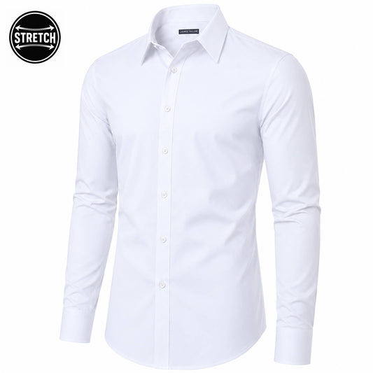 Frank- Men's Long Sleeve Dress Shirt - white