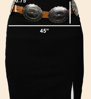 Jill-Large Concho Disc Western Belt