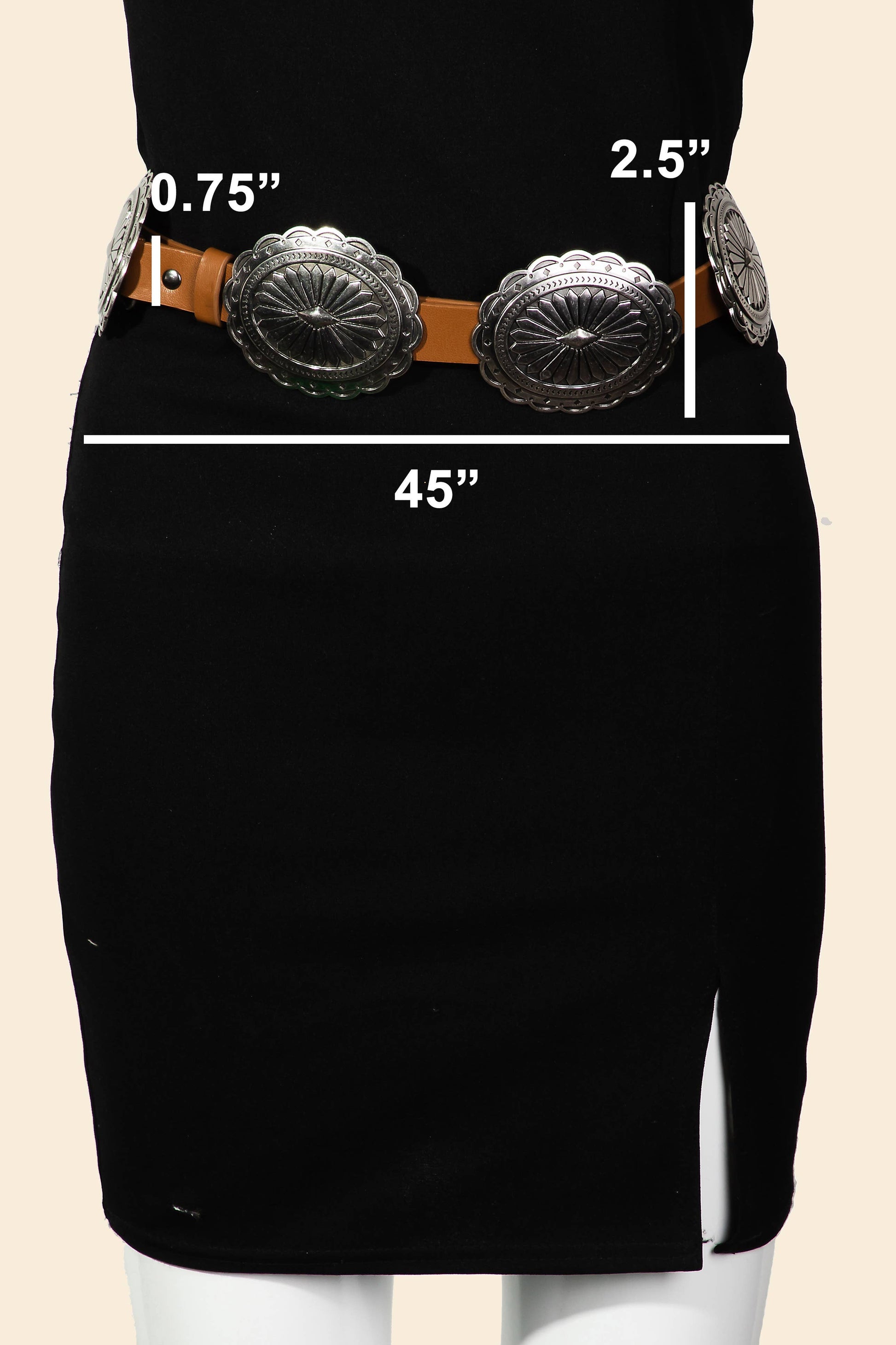 Jill-Large Concho Disc Western Belt