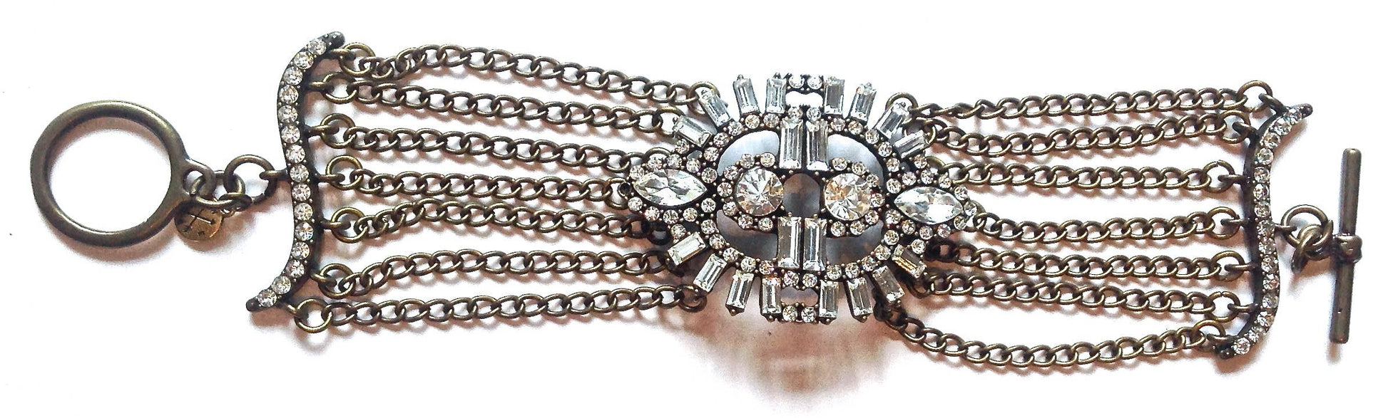 Gloria Crystal Center & Chains Bracelet