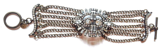 Gloria Crystal Center & Chains Bracelet