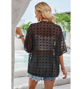 Swiss Dot Cover Up Cardigan Top