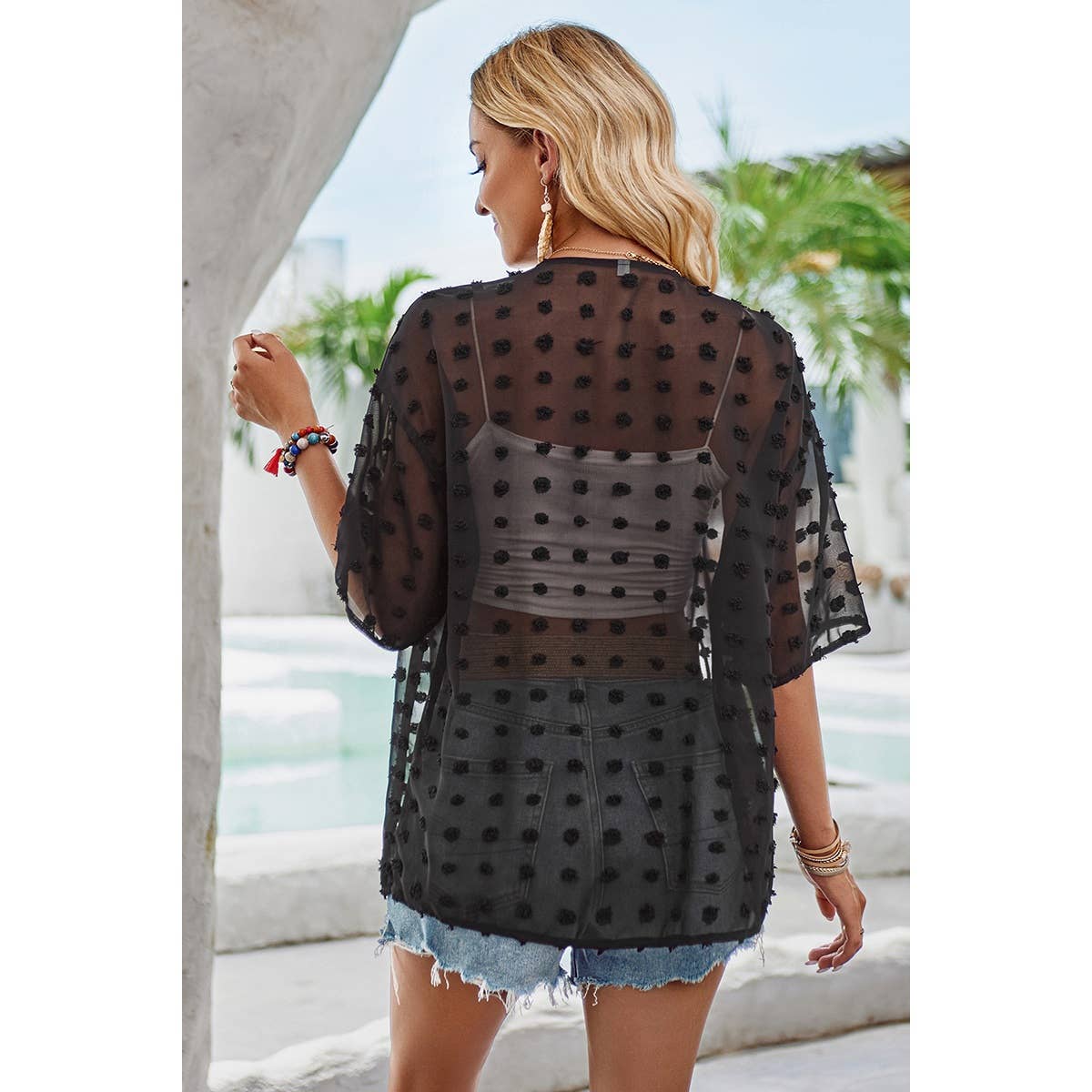 Swiss Dot Cover Up Cardigan Top