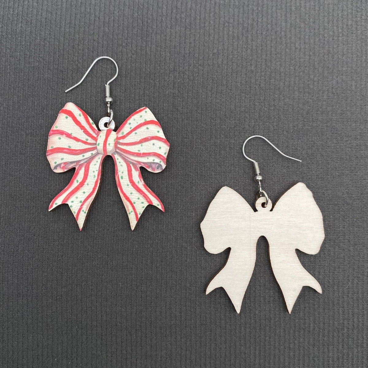 Christmas Bow Dangle Earrings