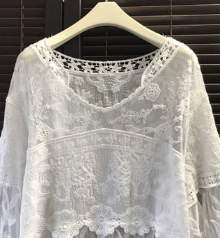 Flora - Bell Sleeve Pullover -one size
