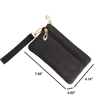 Boho Woven Straw Wristlet Wallet