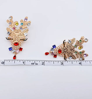 Rhinestone Deer Post Earrings