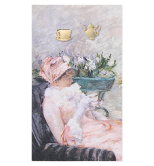 Mary’s Cup of Tea Fine Art Gold Post Earrings