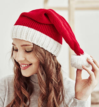 Mommy and Me-Christmas Single Ball Knit Hat Set