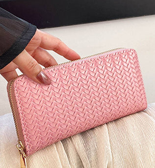 Woven Weave Long Wallet