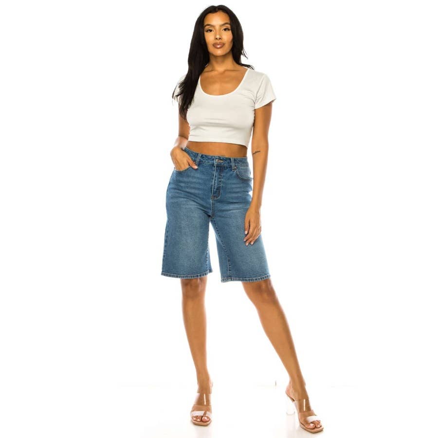 Denim Bermuda Shorts