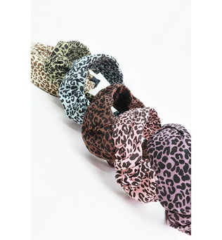 Betsy Wide Ruched Leopard Print Headband