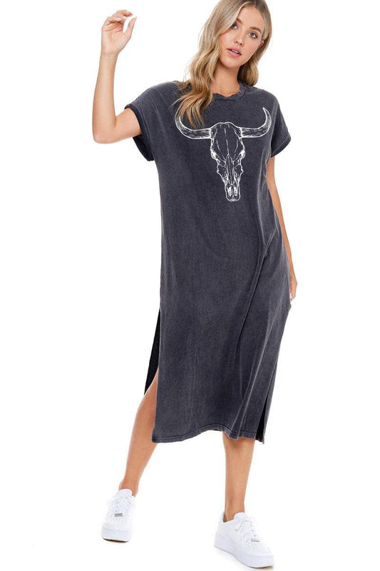 Longhorn Vintage Graphic Tshirt Maxi