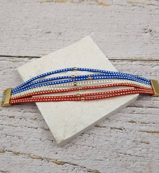 Liberty Patriotic Leather Magnetic Bracelet