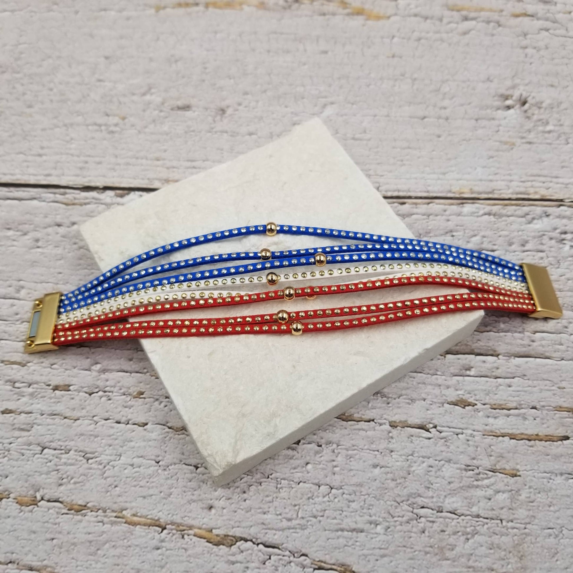 Liberty Patriotic Leather Magnetic Bracelet