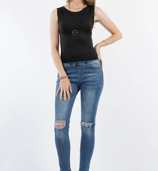 Classic Tank                     CROPPED SEAMLESS ROUND NECK SHELL TANK TOP