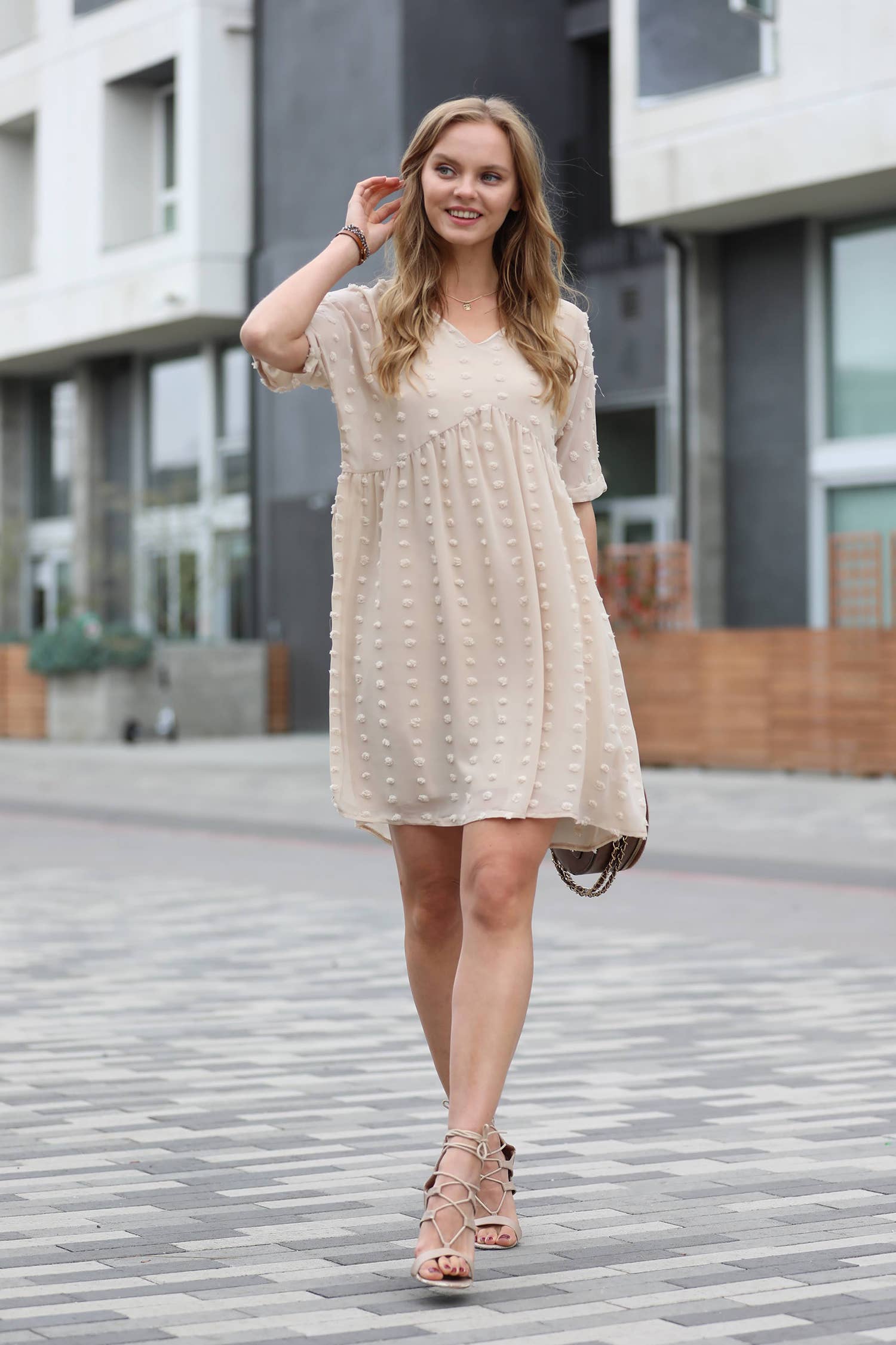 Babydoll V Neck Dress