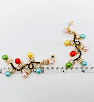 Rhinestone Colored Light Design Earrings