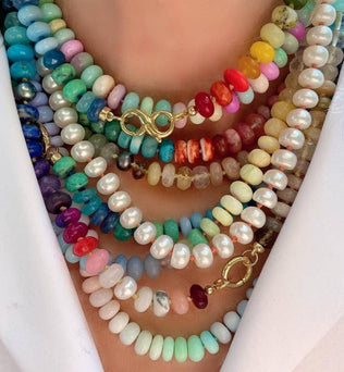 Rain - Natural Stone Semi-Precious Glass Mixed Necklace