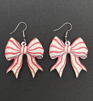 Christmas Bow Dangle Earrings